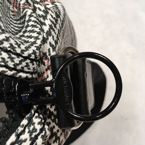 NWOT Lands End Canvas Weekender Duffle Bag Black White Pink Plaid Travel Luggage - Picture 8 of 16